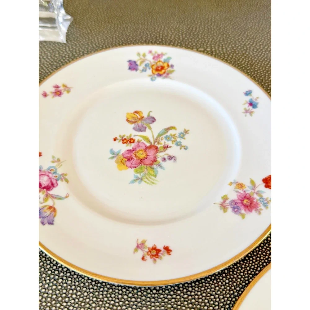 3 Plates Vintage Lambertson China Linda Lee Floral 8